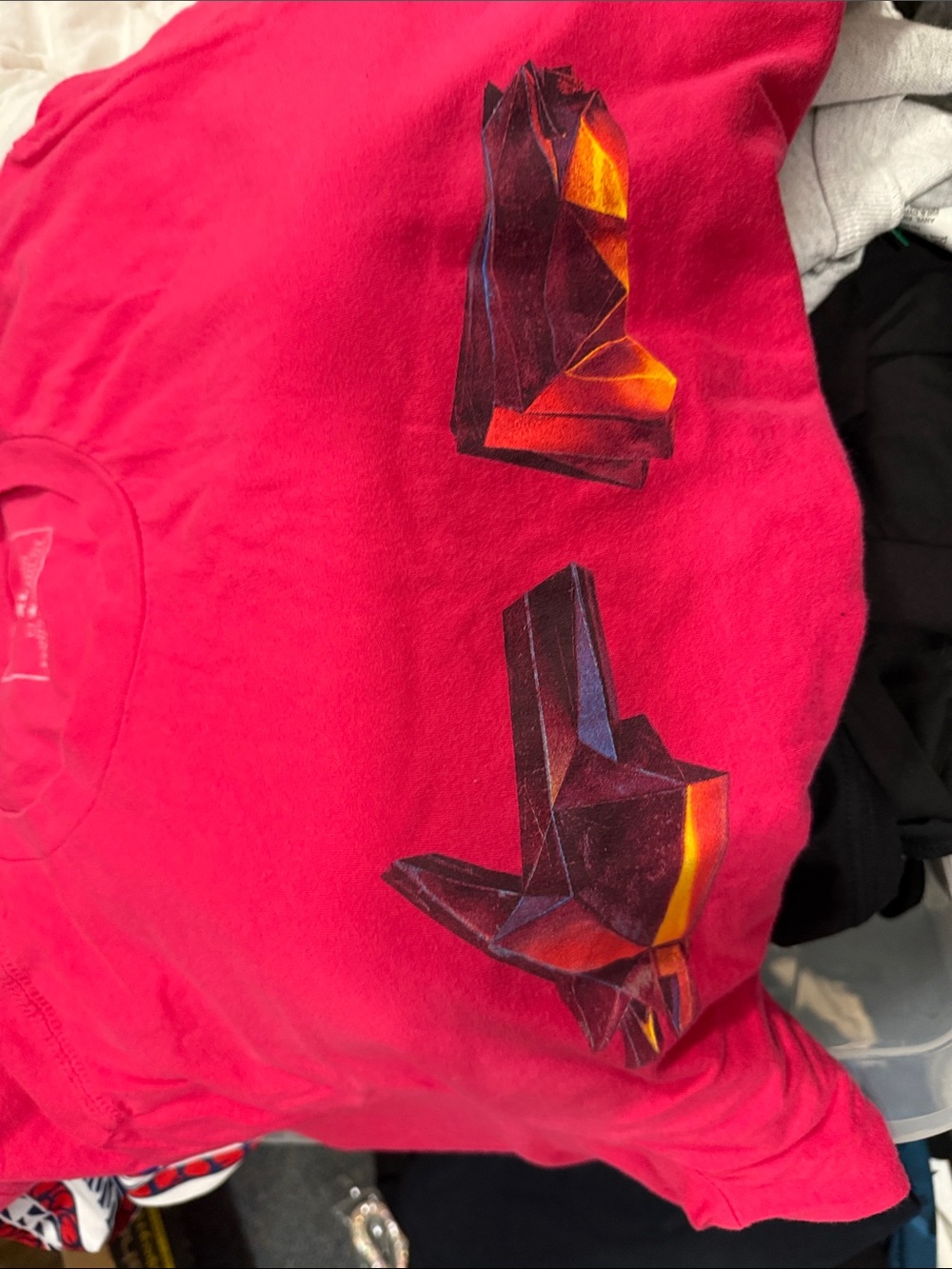 Kids Bright Pink Graphic Tee with Geometric Print